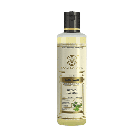 khadi natural ayurvedic neem & teatree face wash sls & paraben free (210 ml)