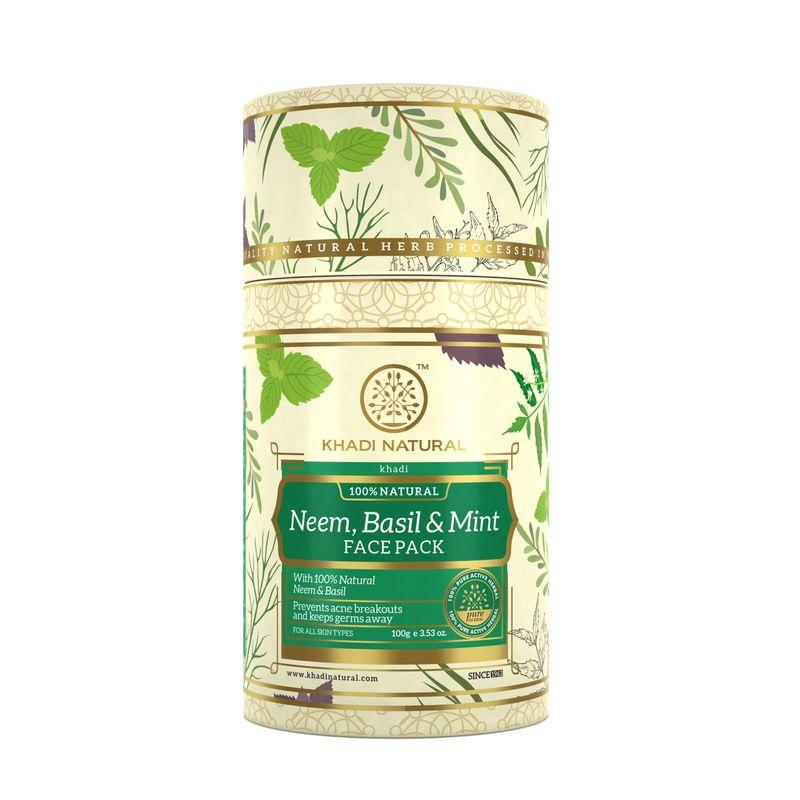 khadi natural neem basil & mint face pack