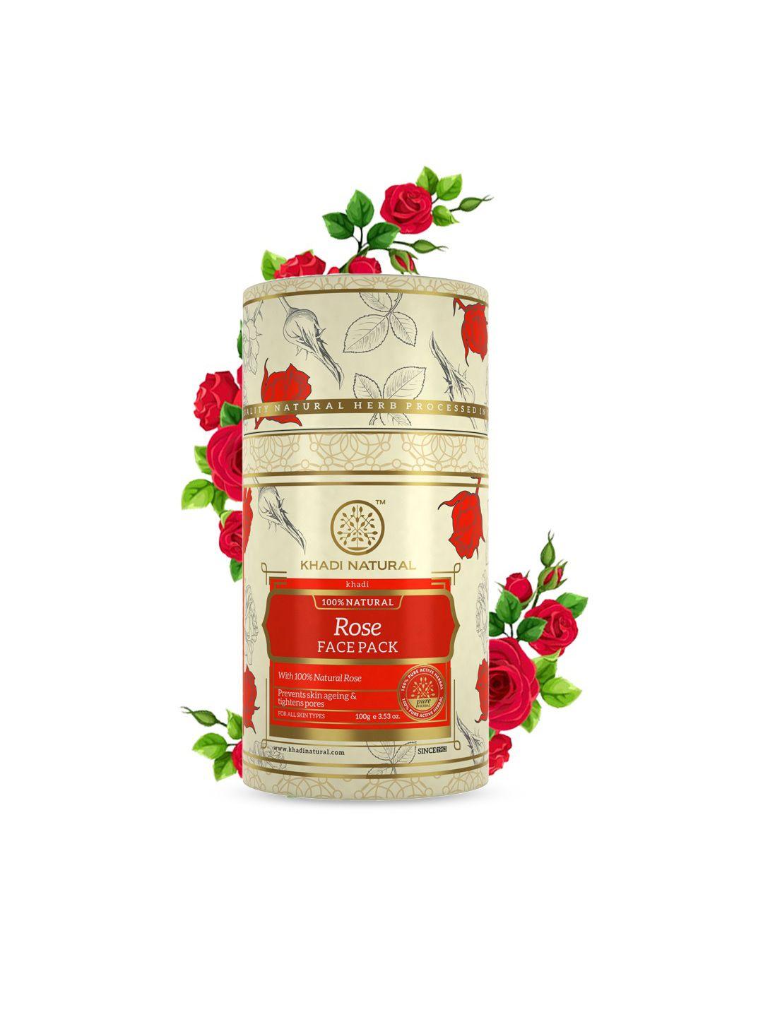 khadi natural rose face pack - re-plumps skin moisture & tightens pores - 100g