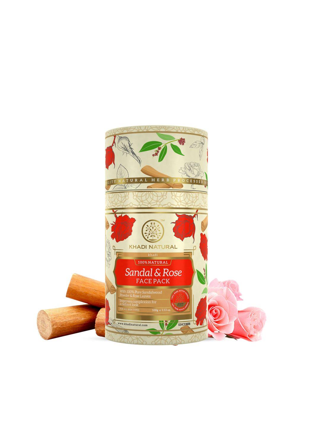 khadi natural sandalwood & rose face pack - gives smooth & supple skin - 100g