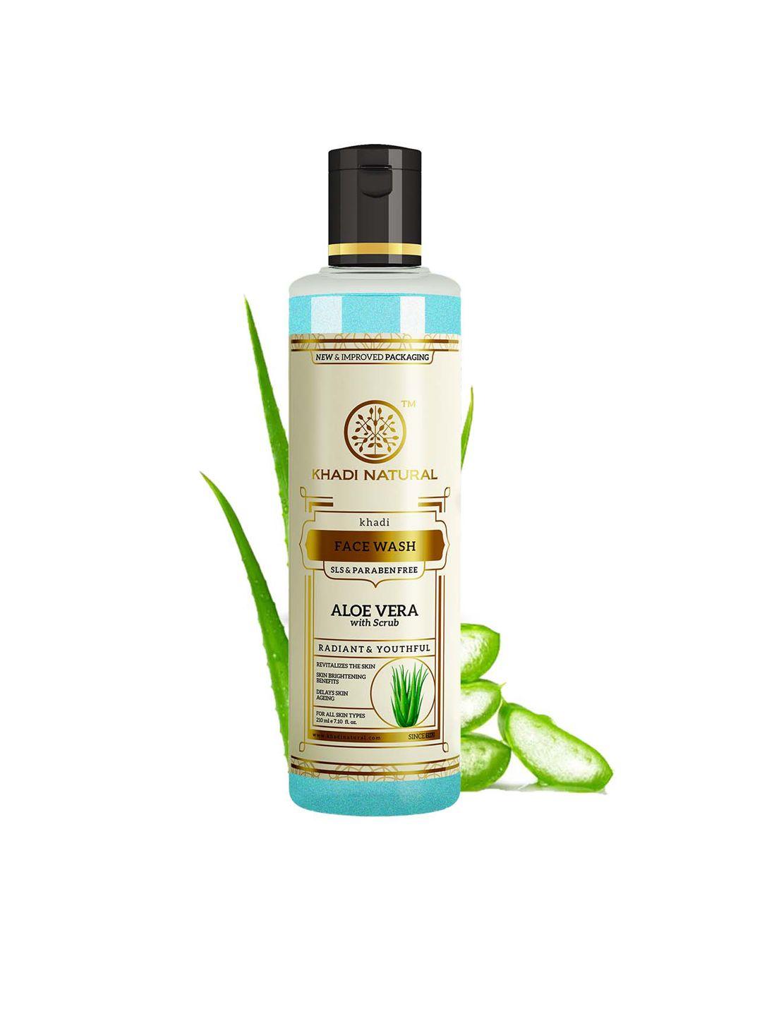 khadi natural unisex aloe vera herbal sustainable face wash with scrub 210 ml