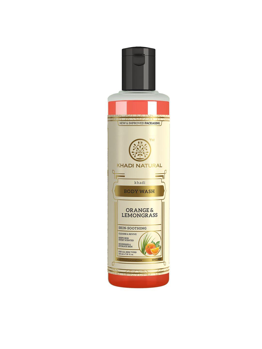 khadi natural unisex ayurvedic orange & lemongrass sustainable body wash 210 ml