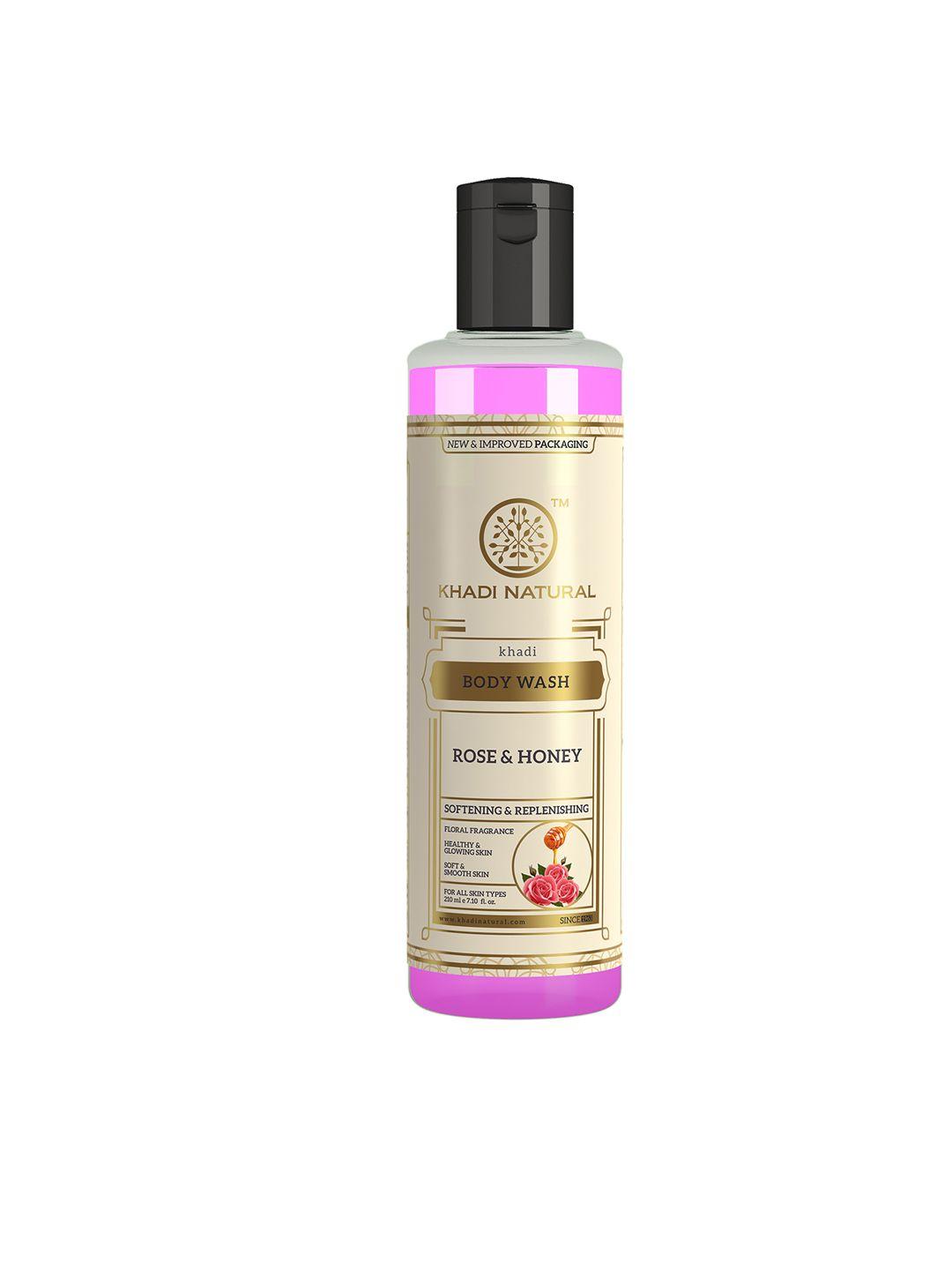 khadi natural unisex ayurvedic rose & sustainable honey body wash 210 ml