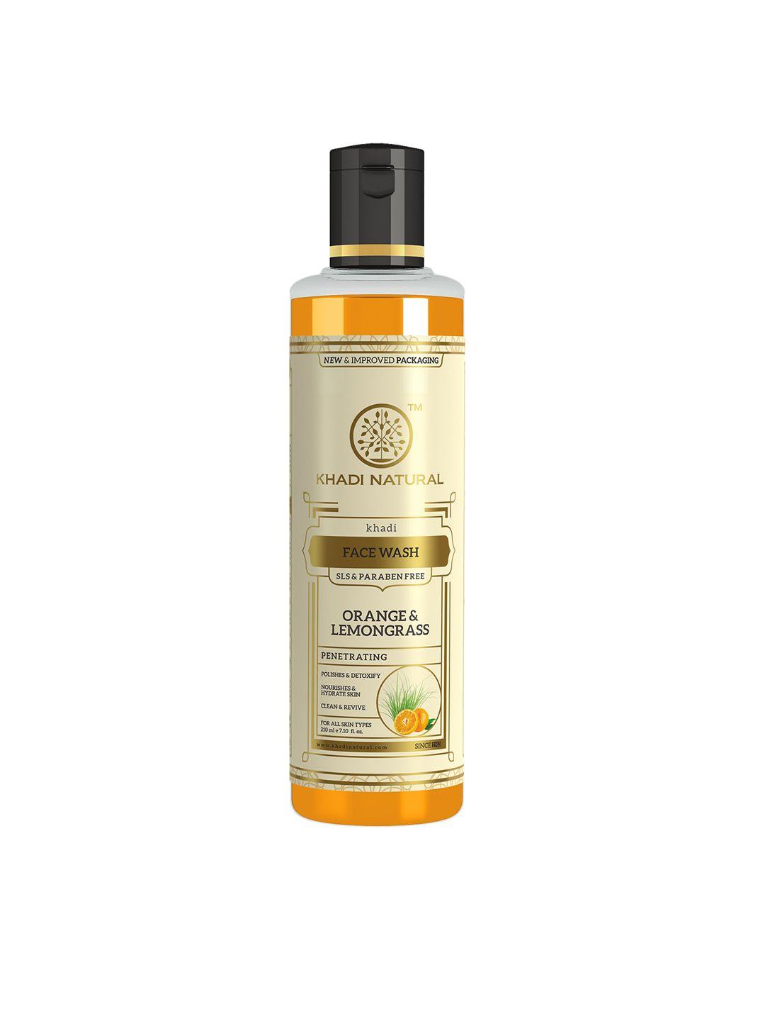 khadi natural unisex orange & lemongrass herbal sustainable face wash 210 ml