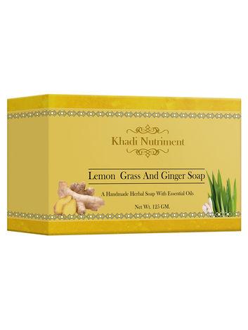 khadi nutriment lemon grass and ginger soap,125 gm soap for unisex(pack of 1)