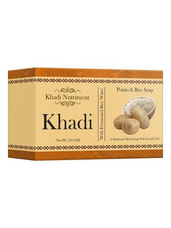 khadi nutriment potato and rice soap, 125 gm soap for unisex (pack of 1)