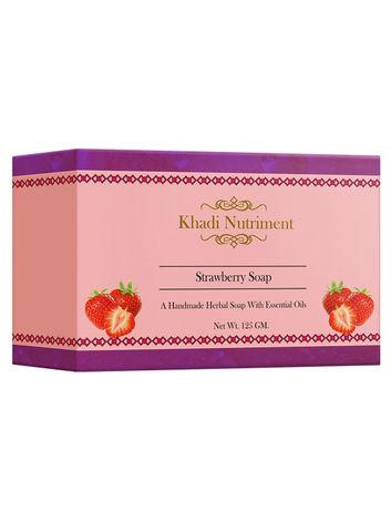 khadi nutriment strawberrry soap,125 gm soaps for unisex (pack of 1)