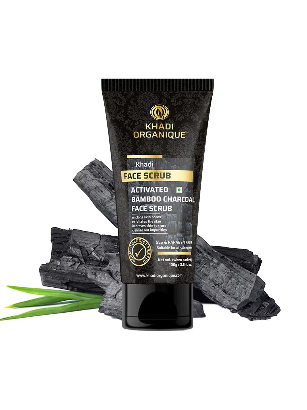 khadi organique activated bamboo charcoal face scrub - 100g