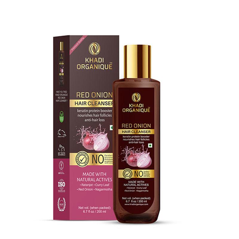 khadi organique red onion hair cleanser with keratin protein booster