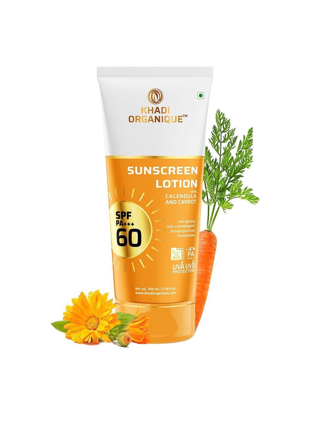 khadi organique sunscreen lotion spf 60 with calendula & carrot - 100 ml