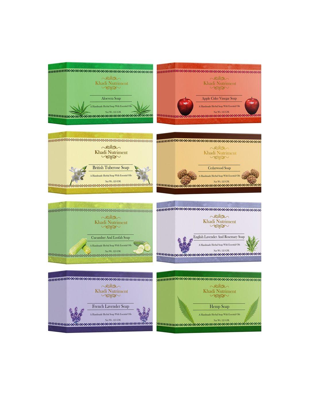 khadi pack of 8 nutriment assorted soap - 125 gm each