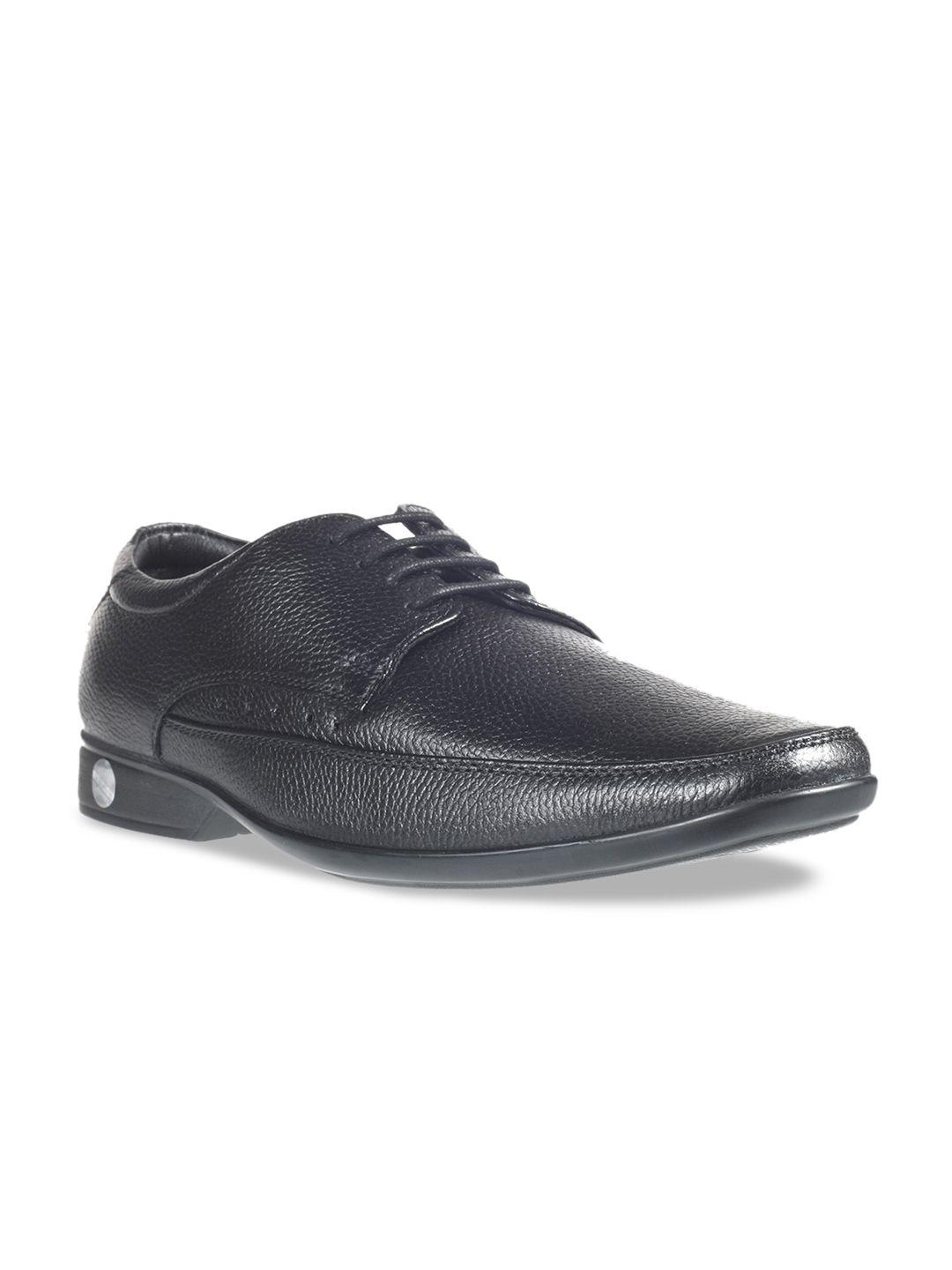 khadim's british walkers men black textured leather formal derbys