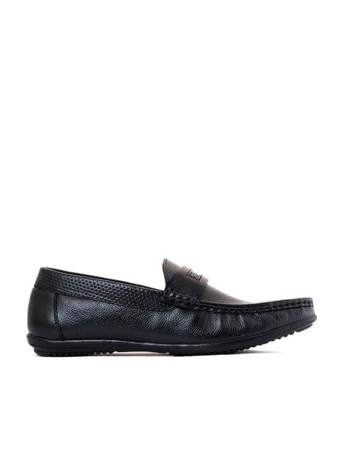 khadim men's black casual loafers