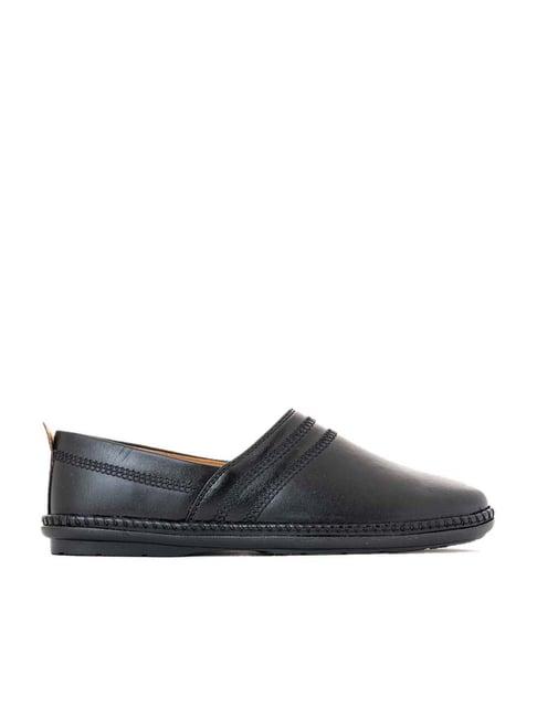 khadim men's black casual loafers