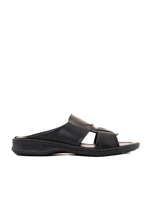 khadim men's black casual sandals