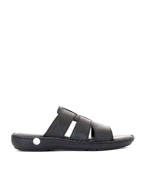 khadim men's black casual sandals