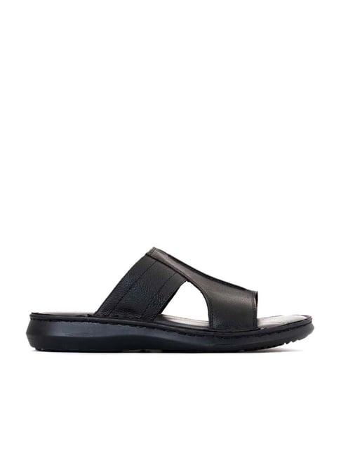 khadim men's black casual sandals