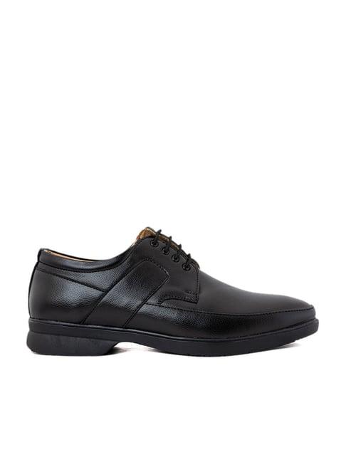 khadim men's black derby shoes