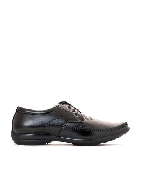 khadim men's black derby shoes