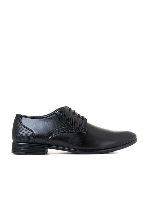 khadim men's black derby shoes