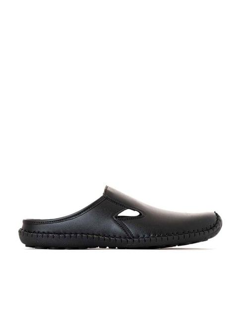 khadim men's black mule shoes