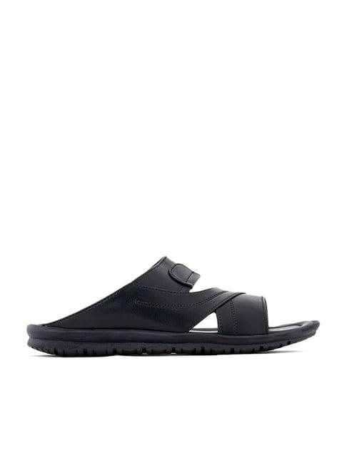 khadim men's black toe ring sandals