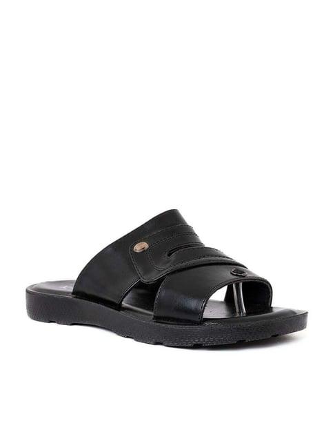 khadim men's black toe ring sandals