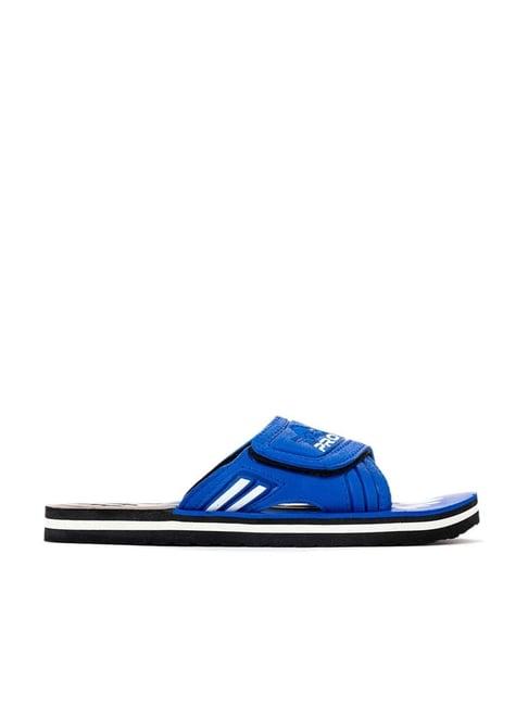 khadim men's blue slides