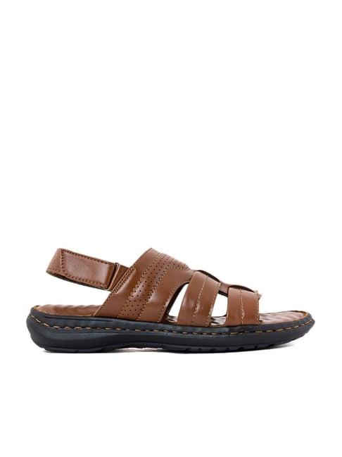 khadim men's brown back strap sandals