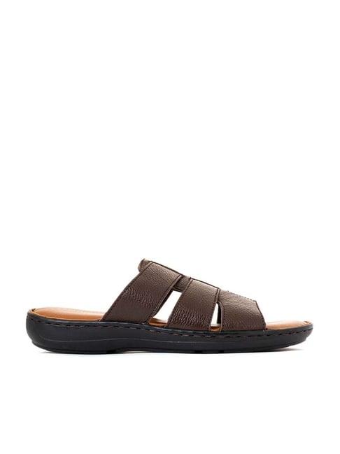 khadim men's brown casual sandals