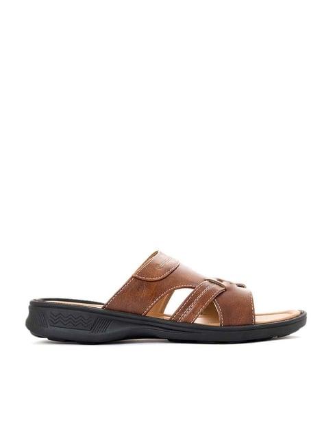 khadim men's brown casual sandals