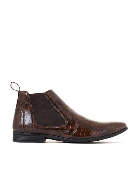 khadim men's brown chelsea boots