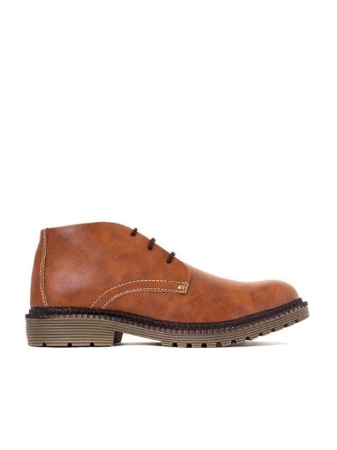 khadim men's brown chukka boots