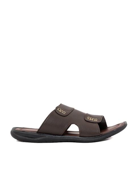 khadim men's brown toe ring sandals