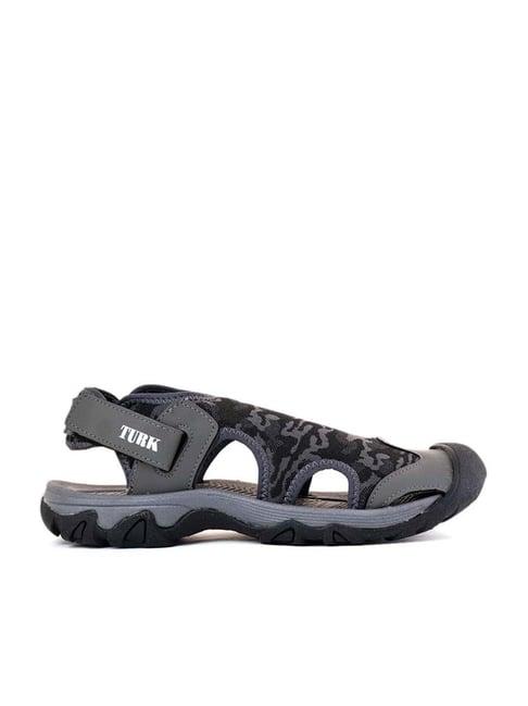 khadim men's grey back strap sandals