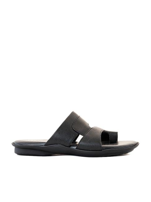 khadim men's lazard black toe ring sandals