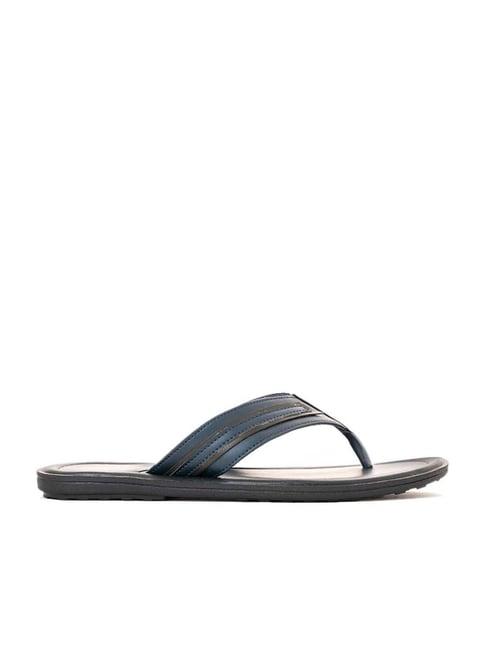 khadim men's navy flip flops