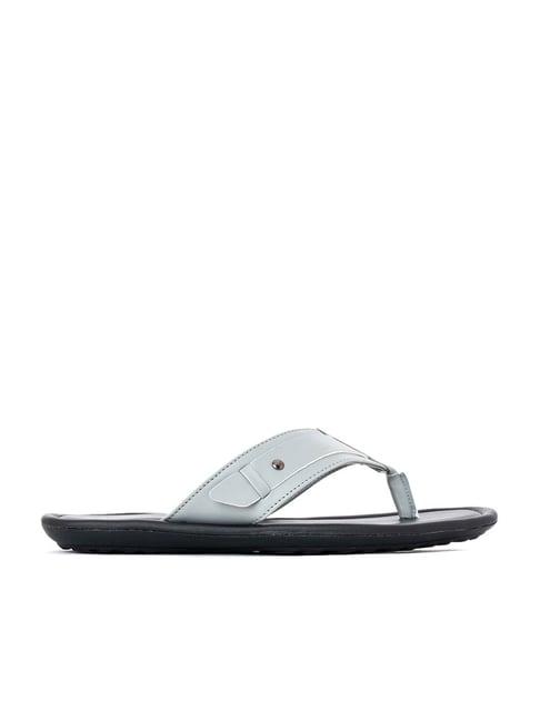 khadim men's off white flip flops