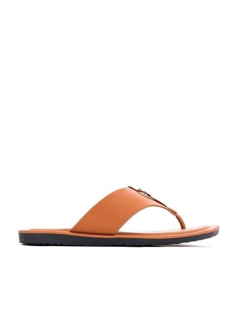 khadim men's tan flip flops