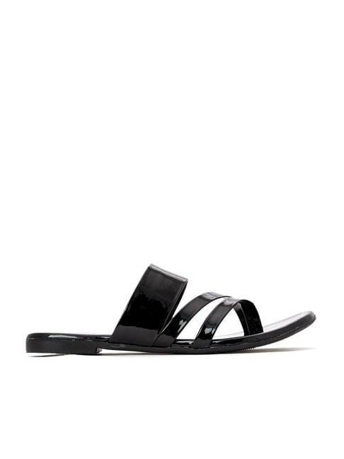 khadim women's black toe ring sandals