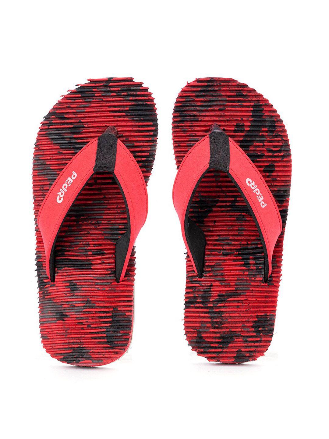 khadims boys red & black printed rubber thong flip-flops