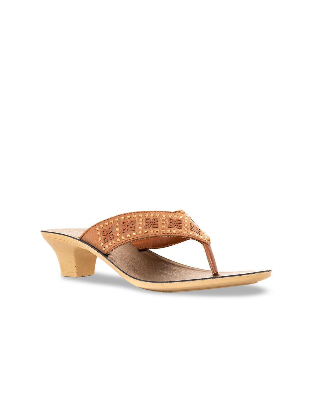 khadims embellished open toe block heels
