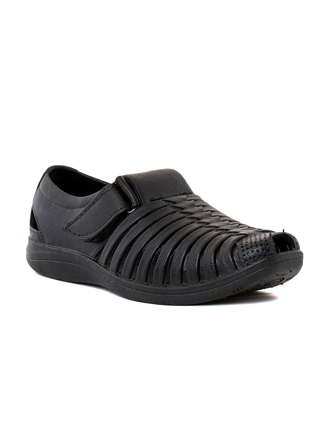 khadims men black shoe-style sandals