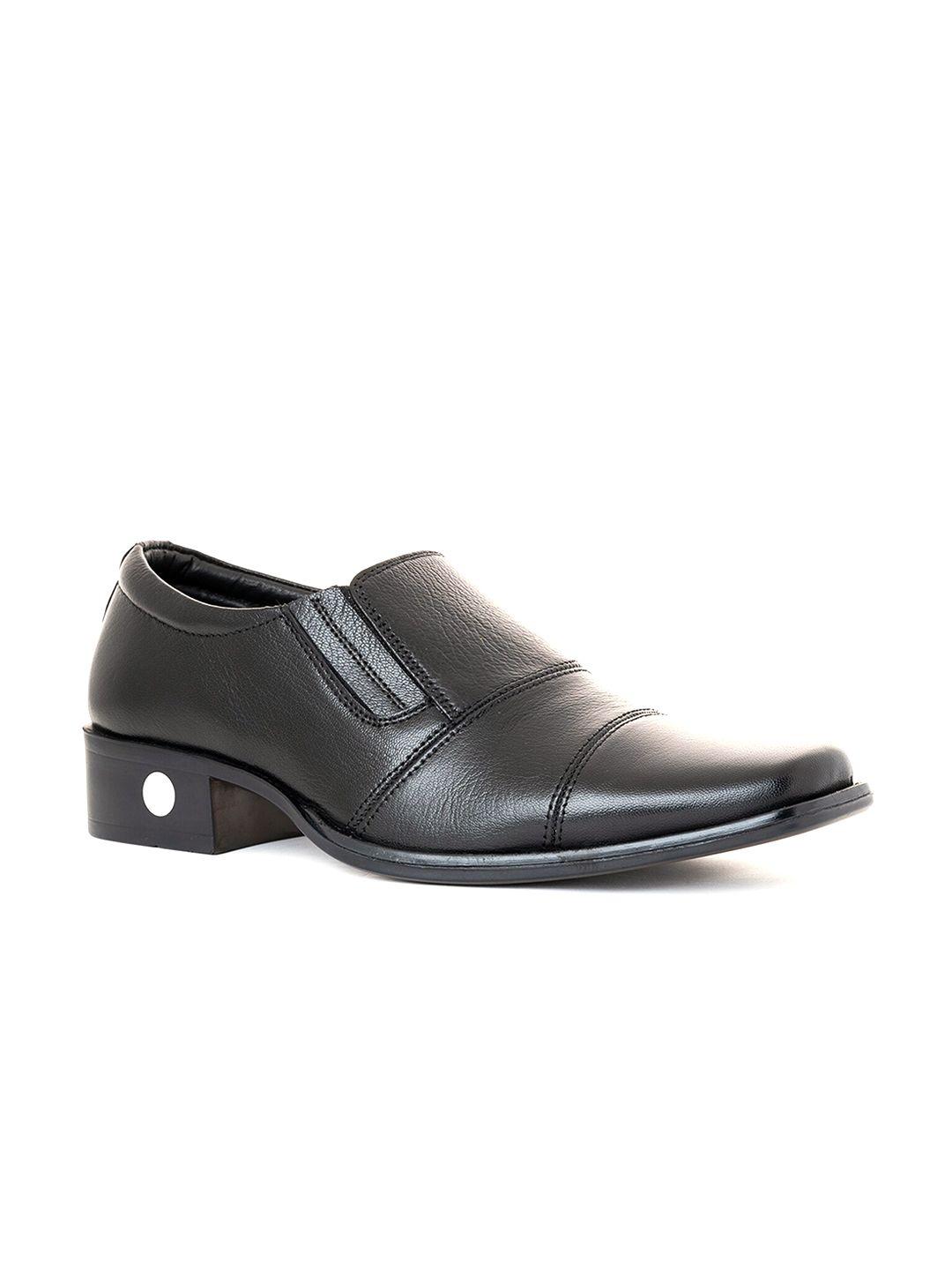 khadims men black solid formal shoes