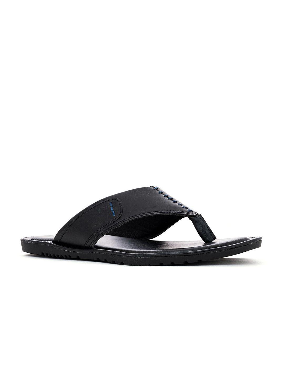 khadims men black solid thong flip-flops