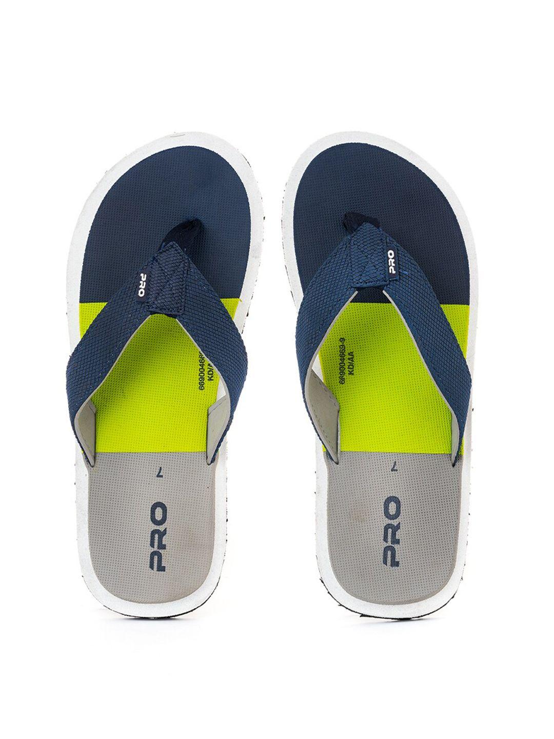 khadims men blue & green colourblocked thong flip-flops