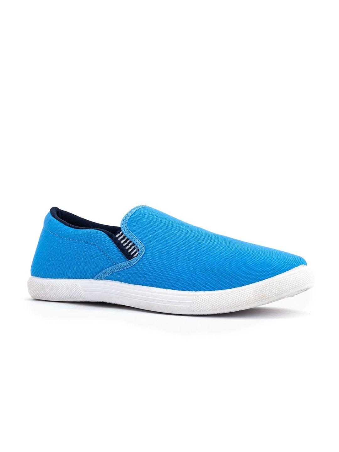 khadims men blue printed slip-on sneakers