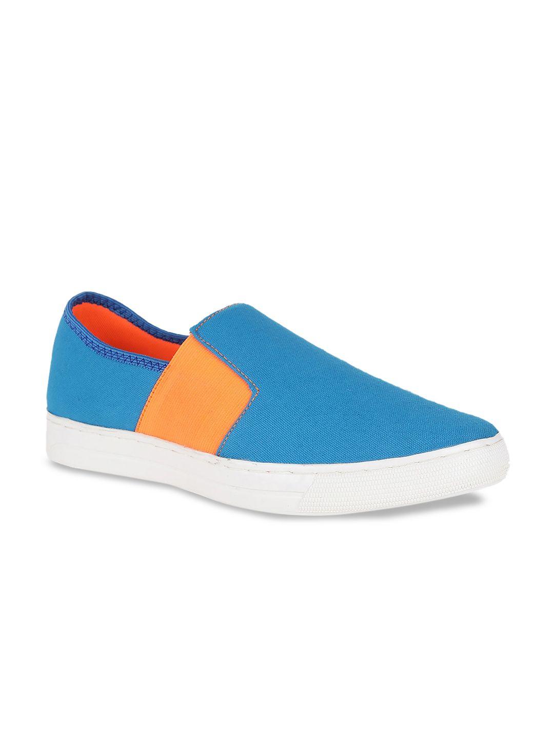 khadims men blue solid slip-on sneakers