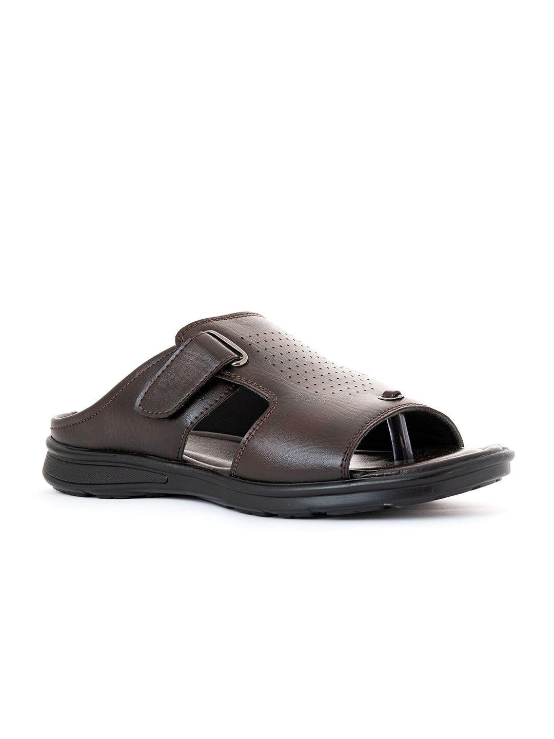 khadims men brown & black comfort sandals