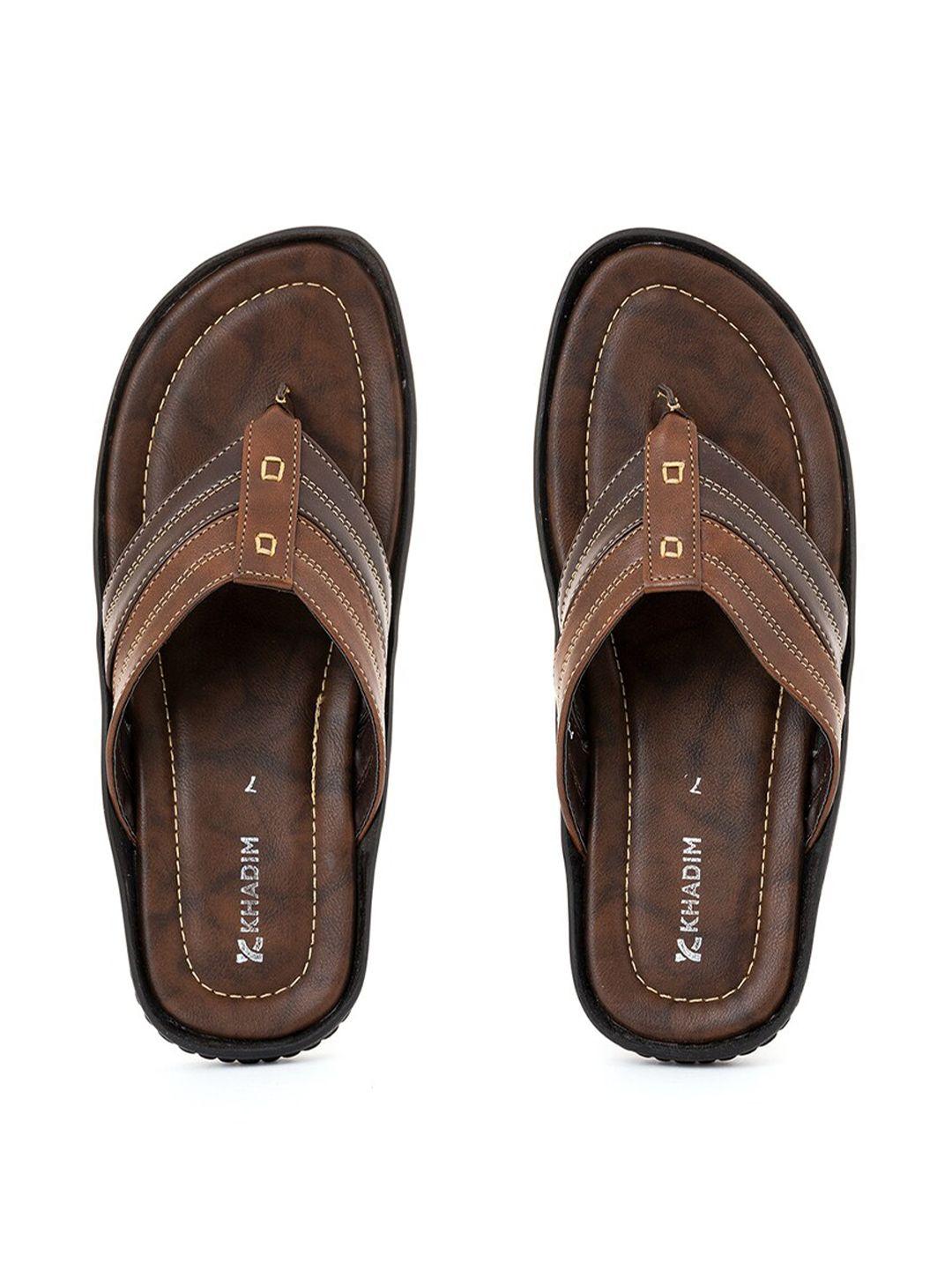 khadims men brown & black slip-on